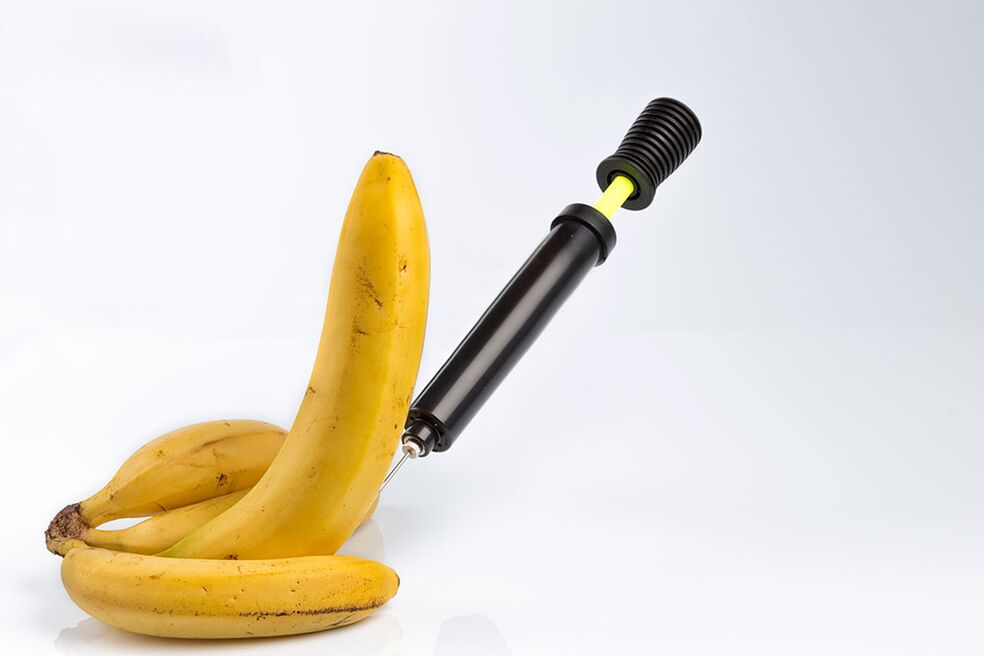 Banana injection to simulate penis enlargement injection